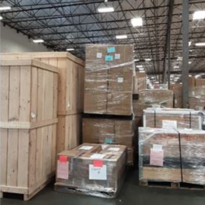 At a Container Freight Station (CFS) for shipping from the USA overseas