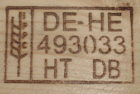 ISPM15 stamp on pallet for the international shipping
